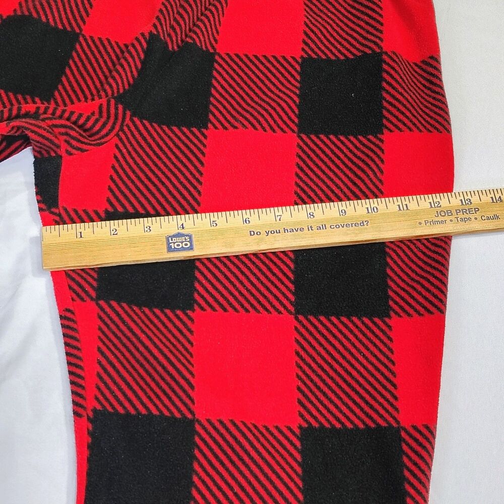 Holiday Time Sz M Red Black Buffalo Plaid Fleece Pajama Pants Christmas - Picture 5 of 14